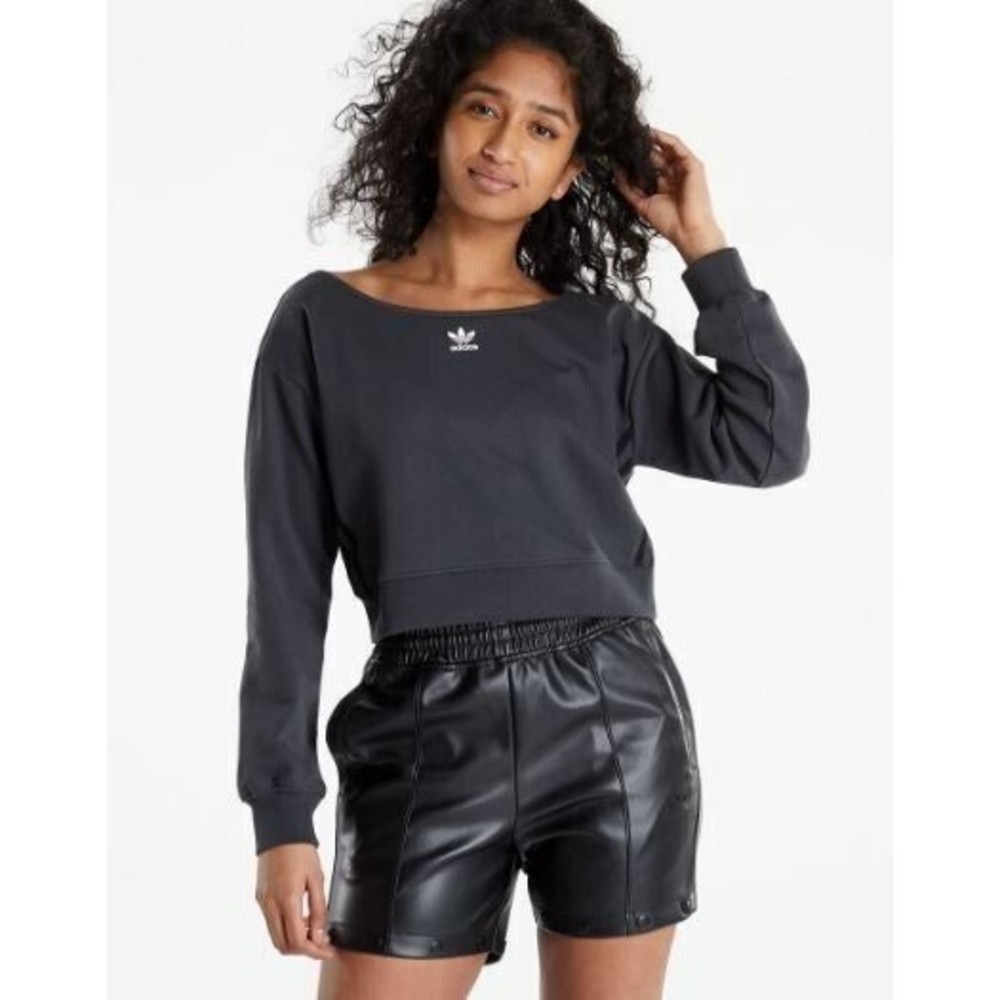 Adidas Women's Slouchy Crew Sweatshirt, Carbon, Large